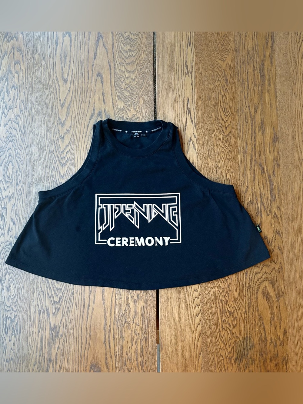 Opening Ceremony Black Cropped Flare Swing Tank Top Size Medium M